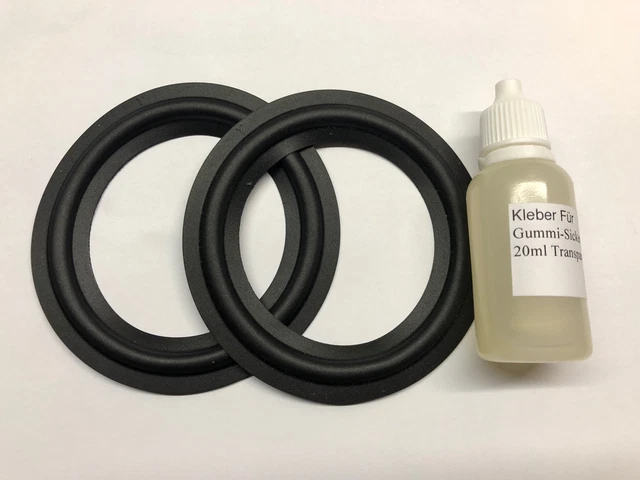 2x 3,5 "Gummi Lautsprecher  sicken  inkl 15ml Kleber #3